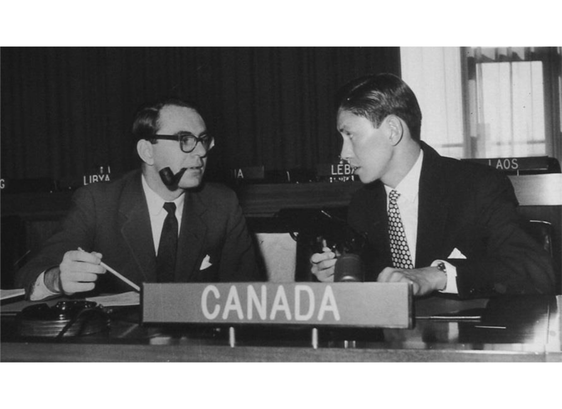 Oblivion operative Douglas Jung becomes Canadian representative at the U.N. during Diefenbaker Government (courtesy of Arthur Calderwood)