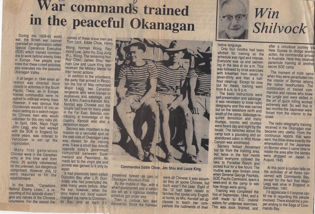 Newspaper article on the Commandos