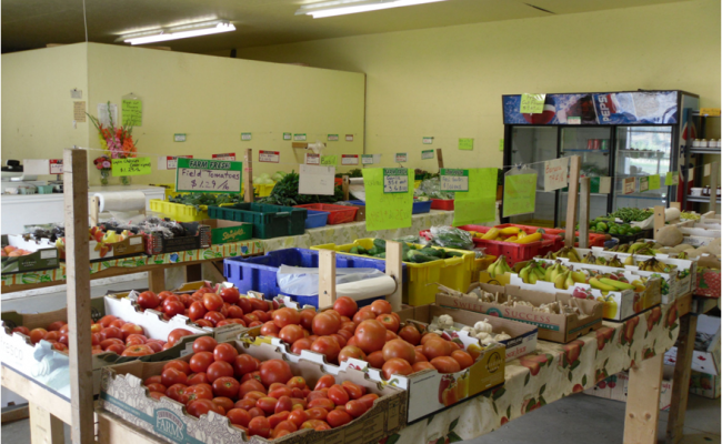 All the fresh vegetables and fruits they sell.